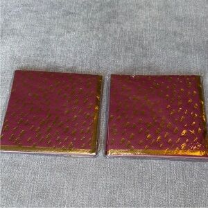 Gold and Burgundy Animal Print Abstract Cocktail Napkins